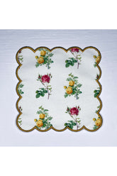 Crispy Floral Pattern Digital Printed Embroidered Cocktail Napkin